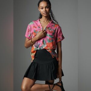 Anthropologie Brenna Floral Camp Shirt